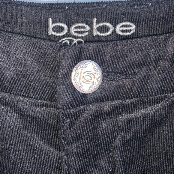 bebe Premium Black Low Rise Skinny Corduroy Pants Size 28 - Picture 4 of 9
